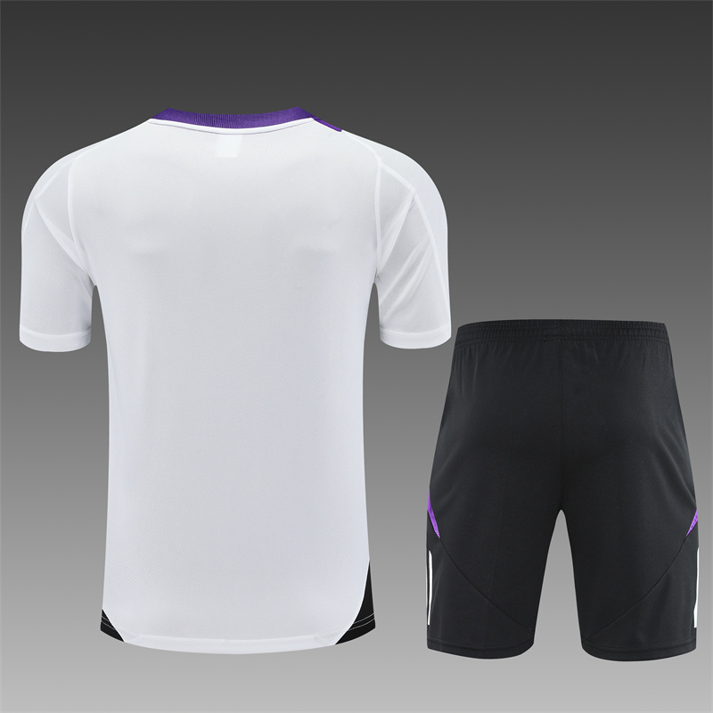 Kids Real Madrid Short Training Suit White 2024/25