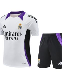Herren Real Madrid Kurzer Trainingsanzug Weiß 2024/25