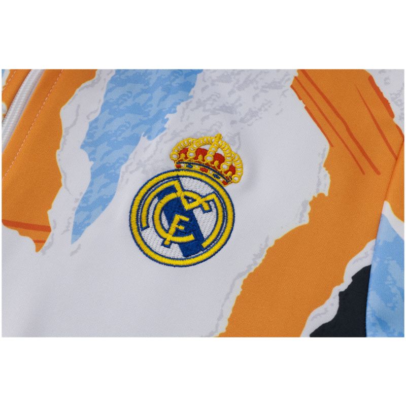 Mens Real Madrid Jacket + Pants Training Suit Camouflage White 2024/25
