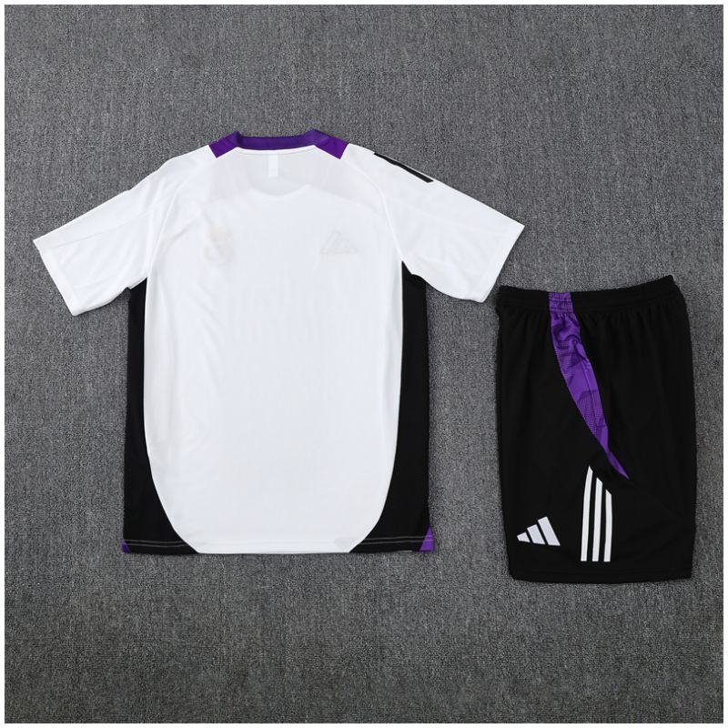 Kids Real Madrid Short Training Suit White 2024/25