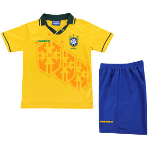 Kids Retro Brazil Home Jersey 1994