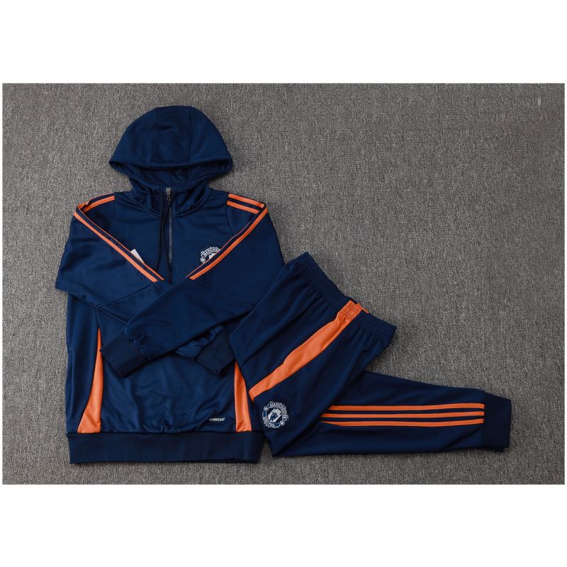 Kids Manchester United Hoodie Sweatshirt + Pants Suit Royal 2024/25