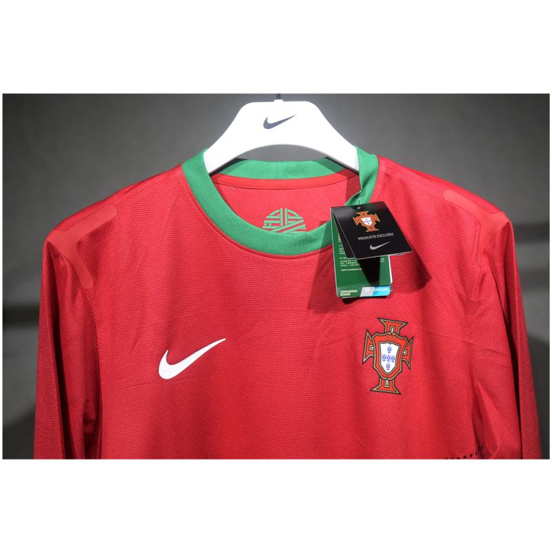 Mens Portugal Retro Home Authentic Long Sleeve Jersey 2012 – Match
