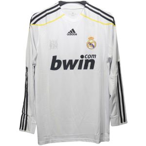Mens Real Madrid Retro Home Authentic Long Sleeve Jersey 2009/10 – Match