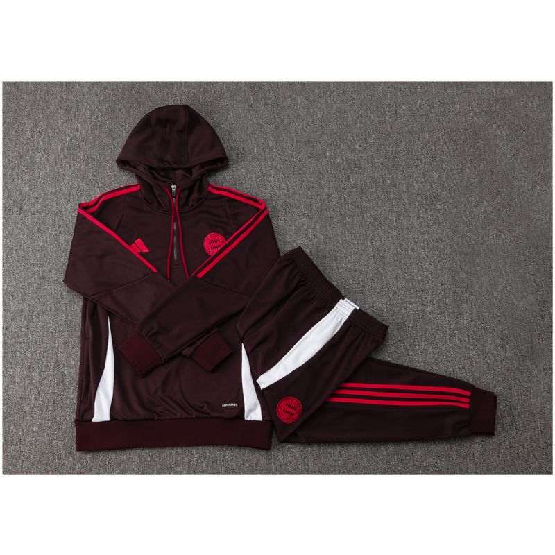 Kids Bayern Munich Hoodie Sweatshirt + Pants Suit Brown 2024/25