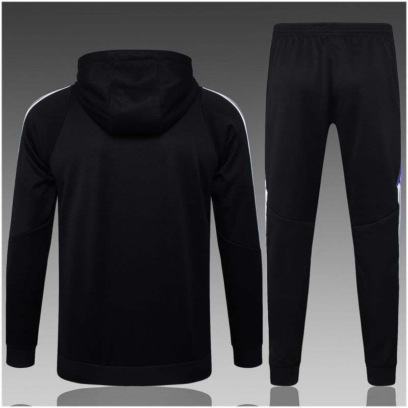 Kids Real Madrid Hoodie Sweatshirt + Pants Suit Black 2024/25