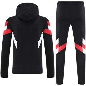 Mens Manchester United Hoodie Sweatshirt + Pants Training Suit Black III 2025/26