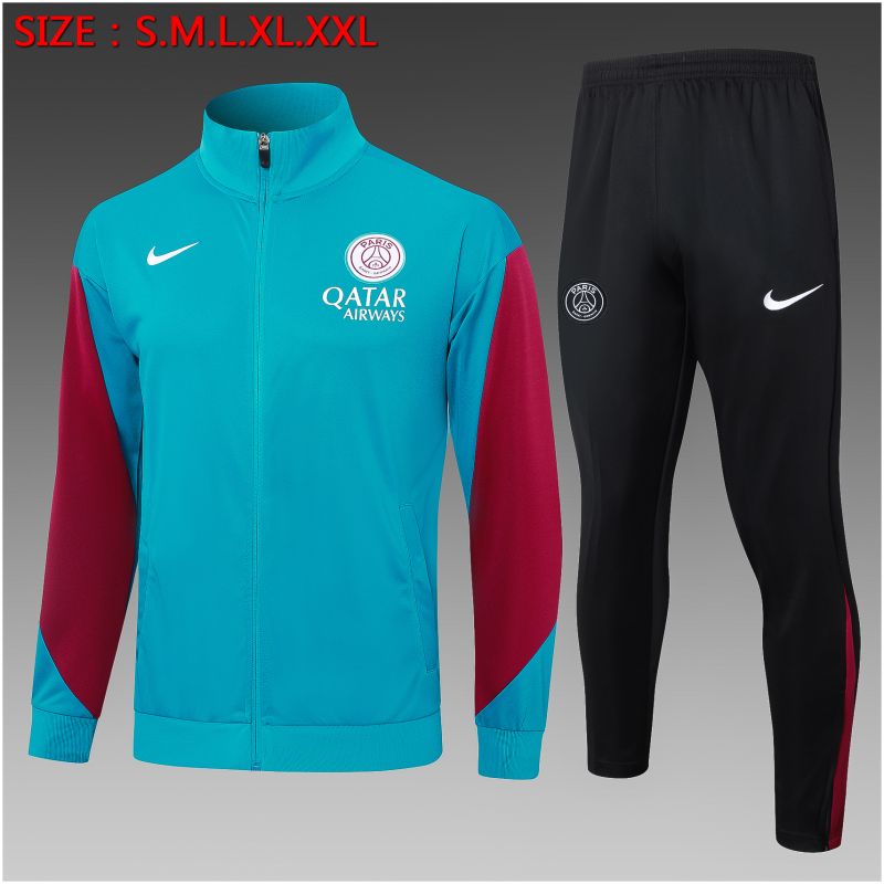 Kids PSG Jacket + Pants Training Suit Lake Blue 2024/25