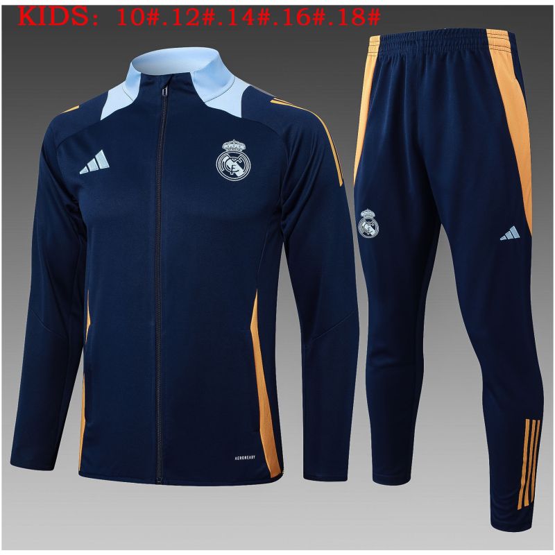 Kids Real Madrid Jacket + Pants Training Suit Royal 2024/25