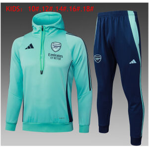 Kids Arsenal Hoodie Sweatshirt + Pants Suit Light Green 2024/25