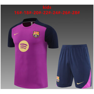 Kids Barcelona Short Training Suit Purple 2025/26