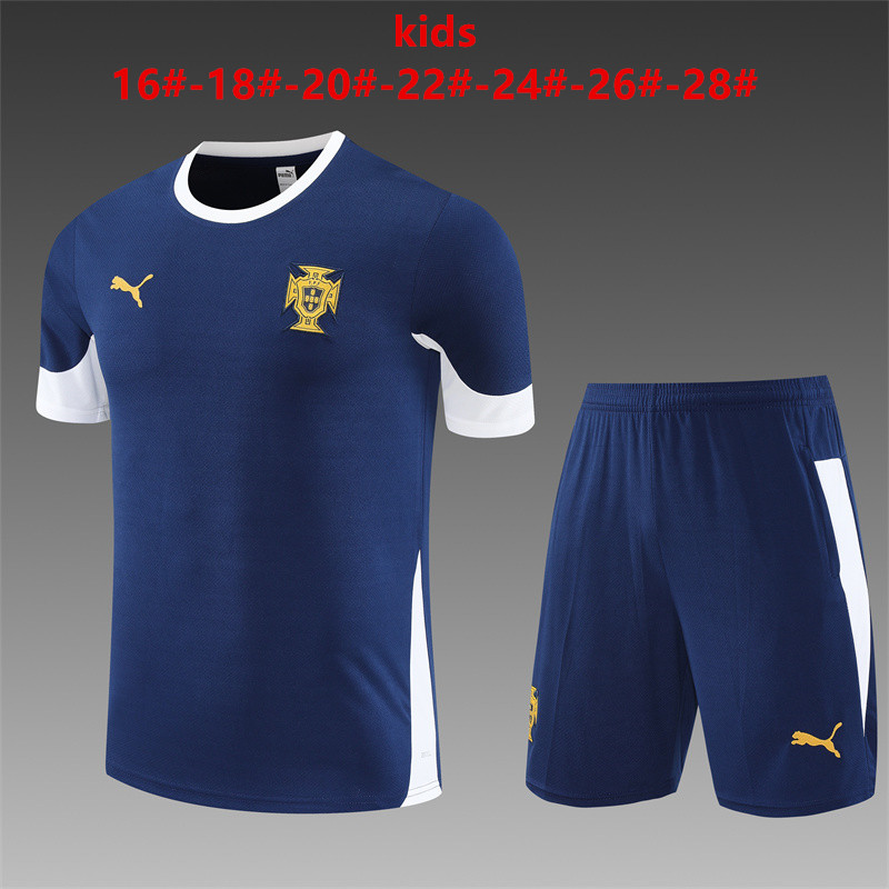 Kids Portugal Short Training Suit Royal 2025