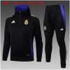 Kids Real Madrid Hoodie Sweatshirt + Pants Suit Black 2024/25