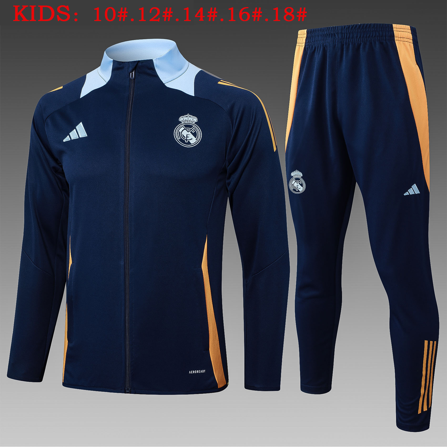 Kids Real Madrid Jacket + Pants Training Suit Royal 2024/25