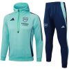 Mens Arsenal Hoodie Sweatshirt + Pants Training Suit Green 2024/25