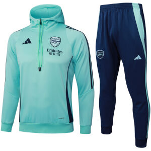 Mens Arsenal Hoodie Sweatshirt + Pants Training Suit Green 2024/25