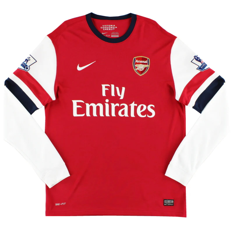 Mens Arsenal Retro Home Authentic Long Sleeve Jersey 2012/13 – Match