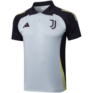 Mens Juventus Polo Shirt Light Grey 2024/25