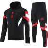 Mens Manchester United Hoodie Sweatshirt + Pants Training Suit Black III 2025/26