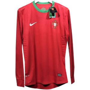 Mens Portugal Retro Home Authentic Long Sleeve Jersey 2012 – Match