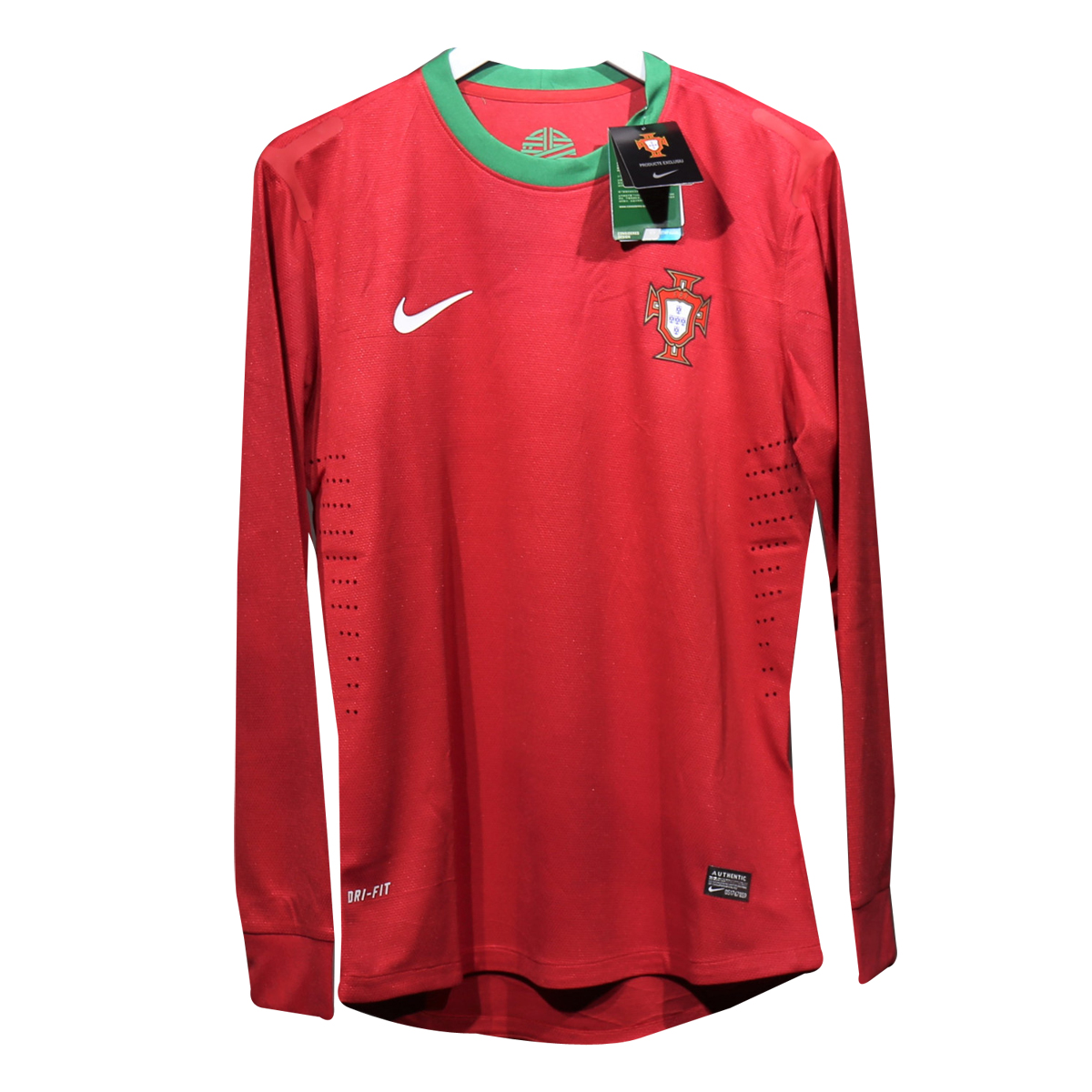 Mens Portugal Retro Home Authentic Long Sleeve Jersey 2012 – Match