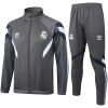 Mens Real Madrid Jacket + Pants Training Suit Grey 2024/25