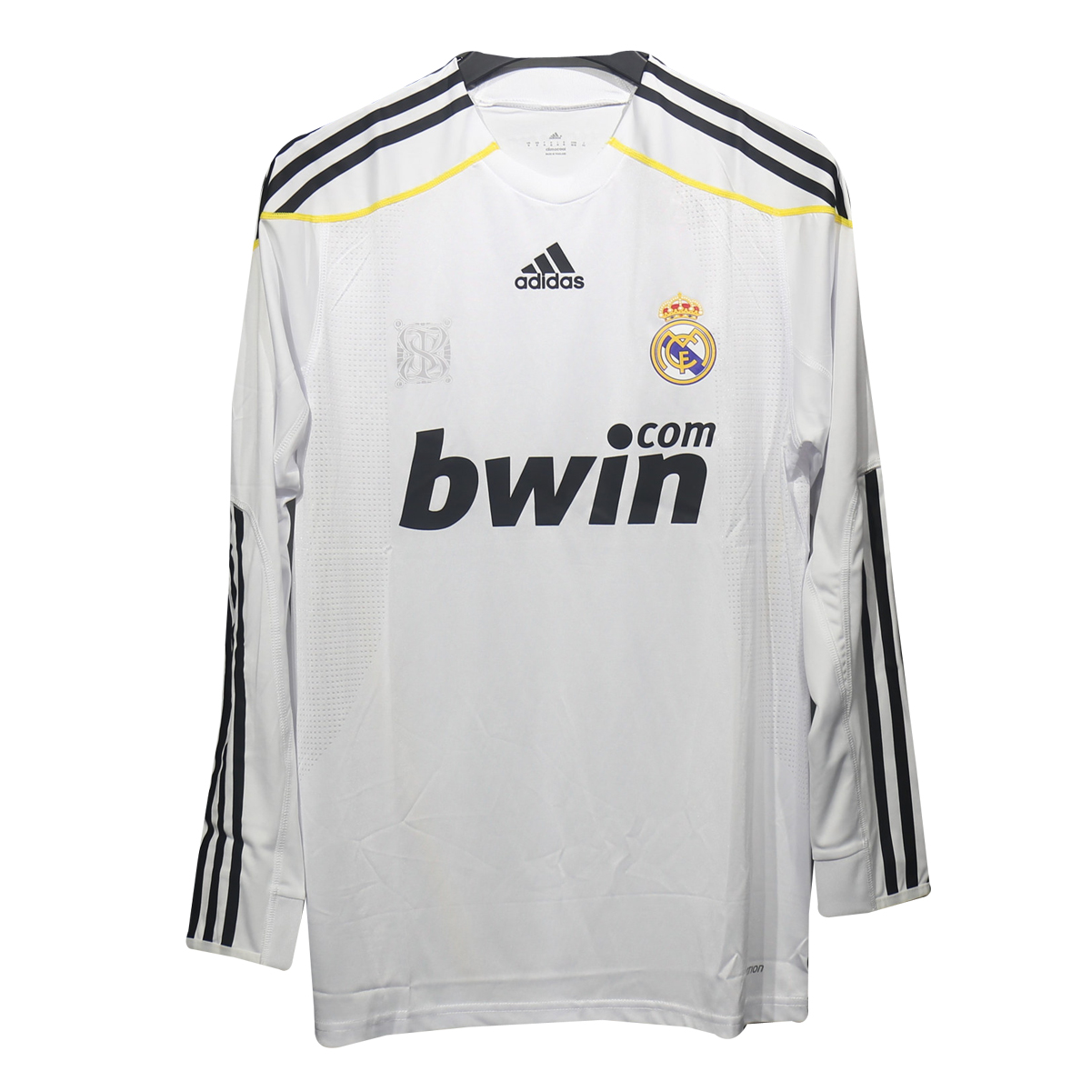 Mens Real Madrid Retro Home Authentic Long Sleeve Jersey 2009/10 – Match