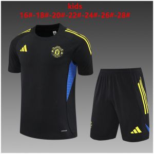 Kids Manchester United Short Training Suit Black 2025/26