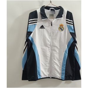 Mens Real Madrid All Weather Windrunner Jacket White – Black Classic
