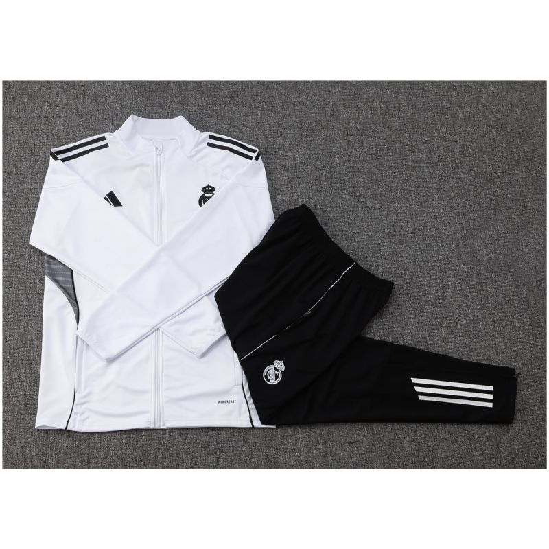 Kids Real Madrid Jacket + Pants Training Suit White 2025/26