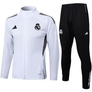 Mens Real Madrid Jacket + Pants Training Suit White 2025/26