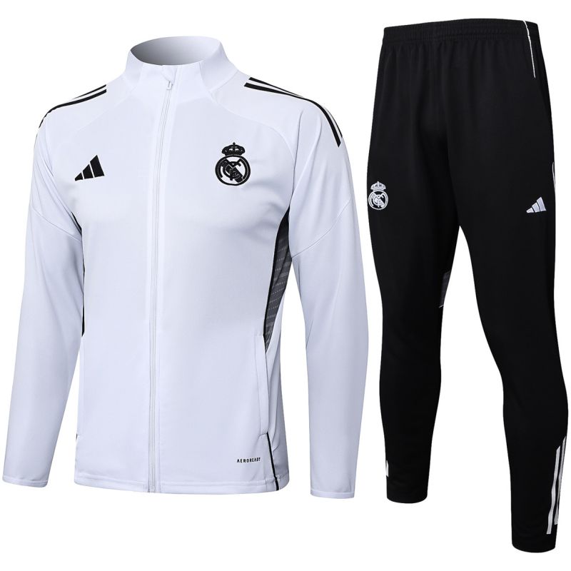 Mens Real Madrid Jacket + Pants Training Suit White 2025/26
