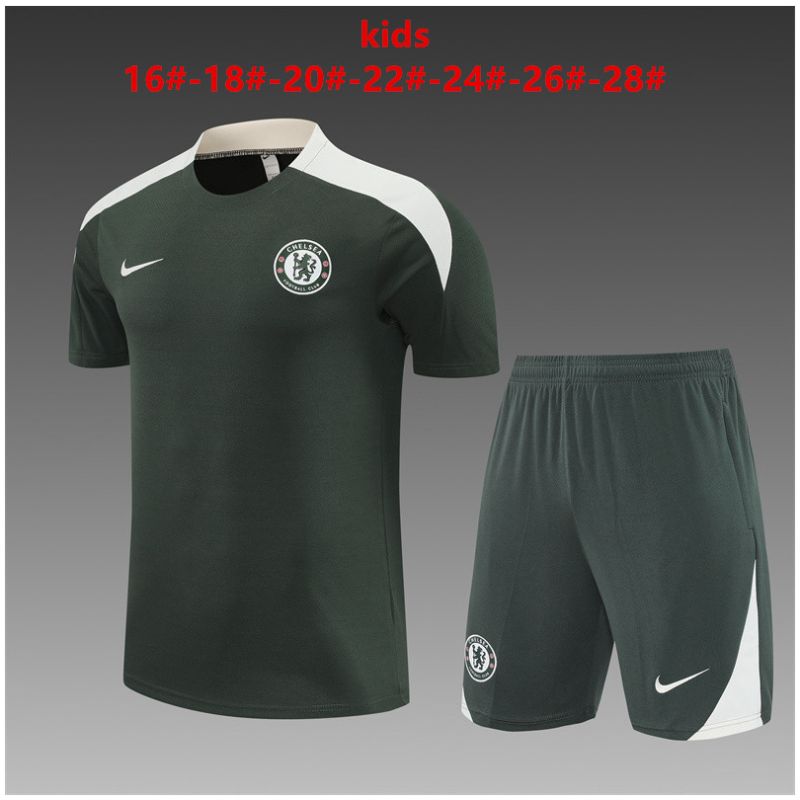 Kids Chelsea Short Training Suit Dark Green 2025/26