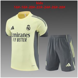 Kids Real Madrid Short Training Suit Yellow 2025/26