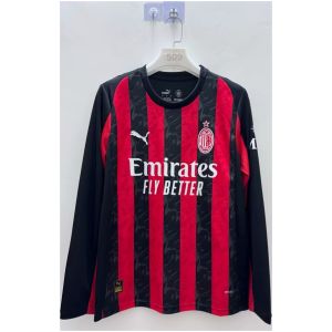 Mens AC Milan Home Jersey Long Sleeve 2025/26