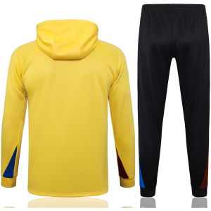 Mens Barcelona Hoodie Sweatshirt + Pants Training Suit Yellow 2025/26