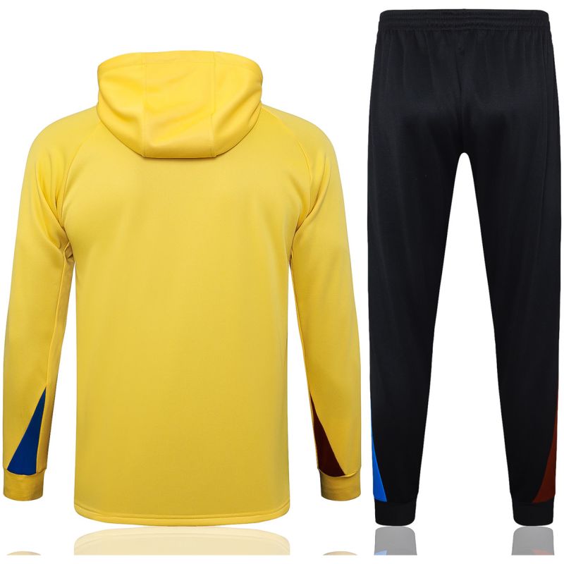 Mens Barcelona Hoodie Sweatshirt + Pants Training Suit Yellow 2025/26