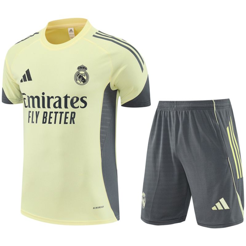 Mens Real Madrid Short Training Suit Yellow 2025/26