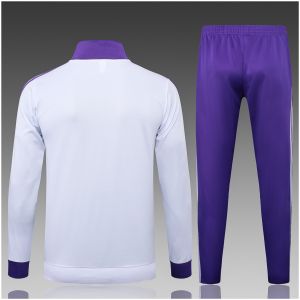 Kids Real Madrid Jacket + Pants Training Suit White – Purple 2025/26