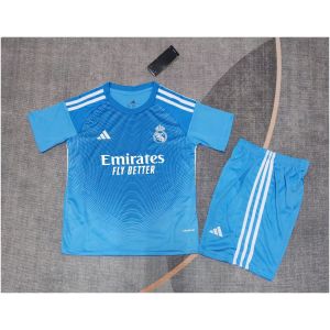 Kids Real Madrid Goalkeeper Blue Jersey 2025/26
