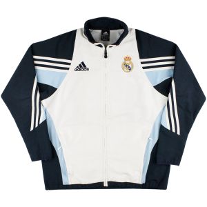 Mens Real Madrid All Weather Windrunner Jacket White – Black Classic