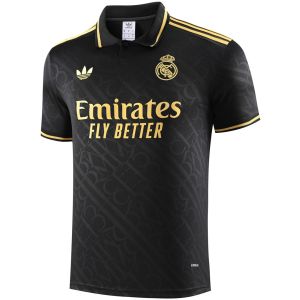 Mens Real Madrid Polo Shirt Black 2025/26