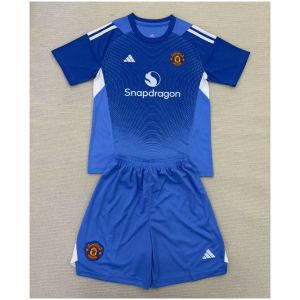 Kids Manchester United Goalkeeper Blue Jersey 2025/26