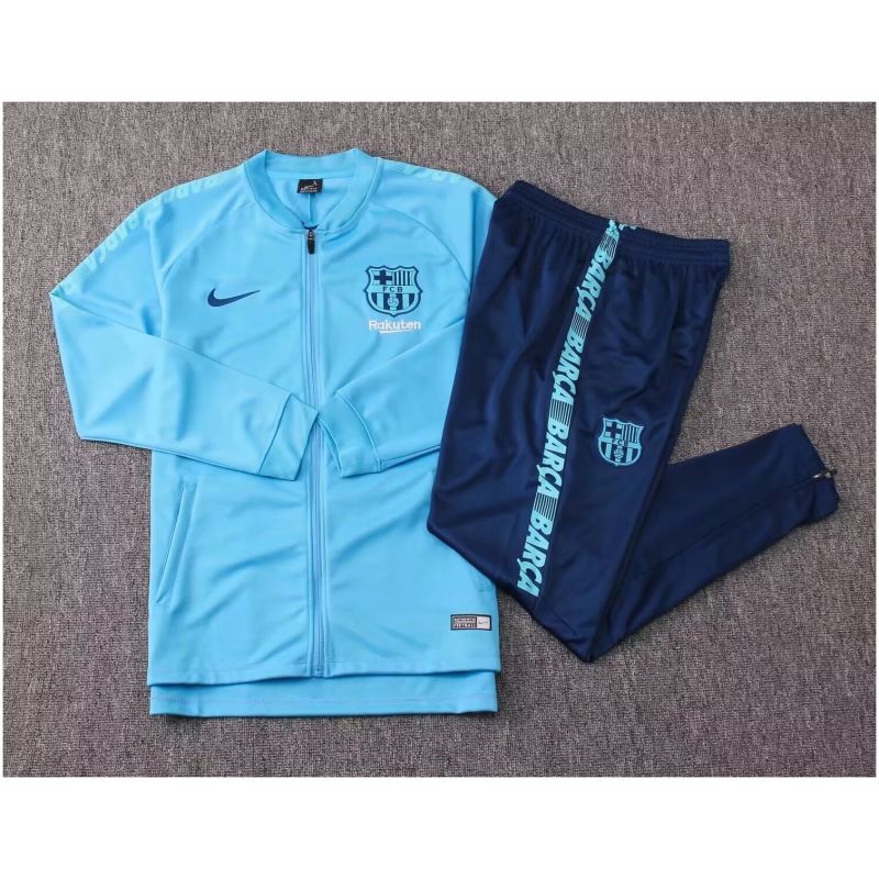 Mens Barcelona Jacket + Pants Training Suit Light Blue 2025/26