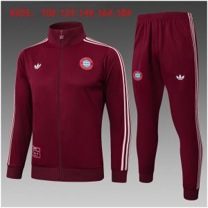 Kids Bayern Munich Jacket + Pants Training Suit Burgundy 2025/26