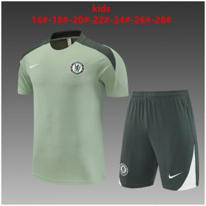 Kids Chelsea Short Training Suit Light Green 2025/26