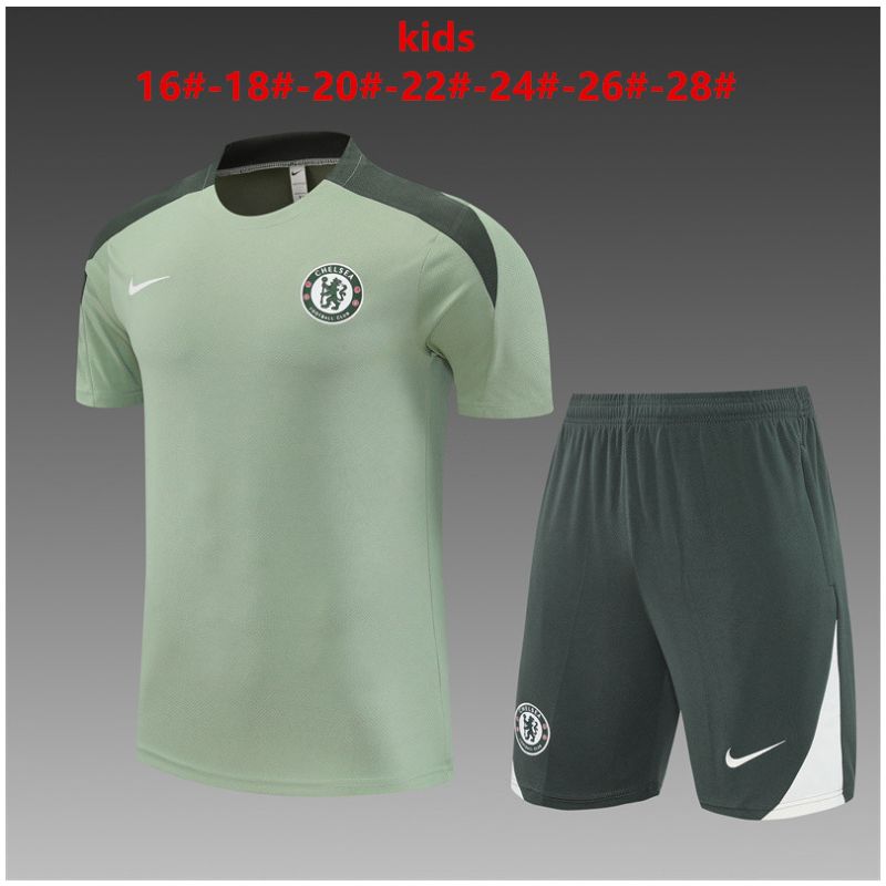 Kids Chelsea Short Training Suit Light Green 2025/26