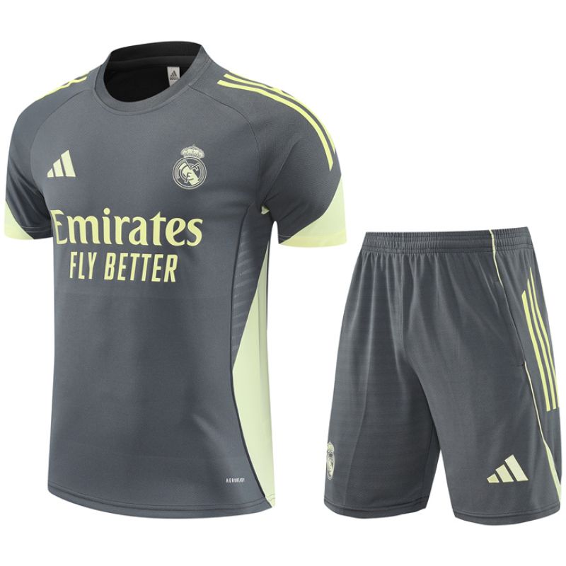 Mens Real Madrid Short Training Suit Grey 2025/26