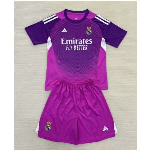 Kids Real Madrid Goalkeeper Purple Jersey 2025/26