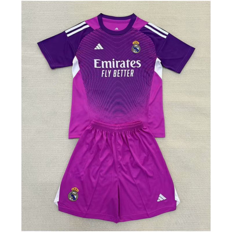 Kids Real Madrid Goalkeeper Purple Jersey 2025/26